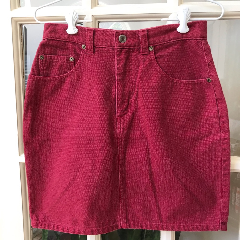 Women's Red Denim Skirt